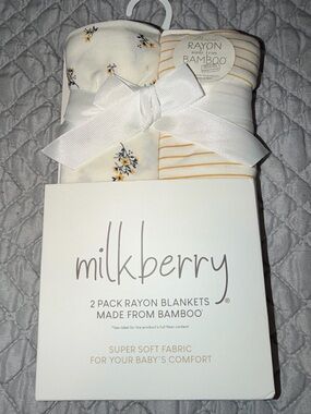 Milkberry Baby Rayon Swaddle Set - Cream & Yellow